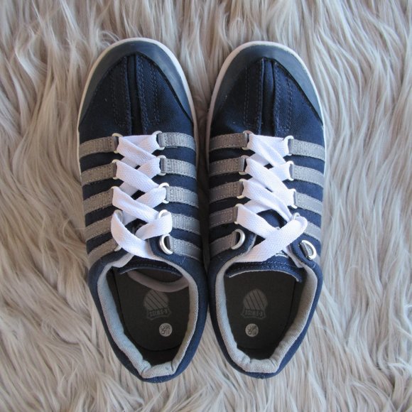 K-Swiss Court Pro Blue & White Shoes 2.5 - Picture 3 of 11